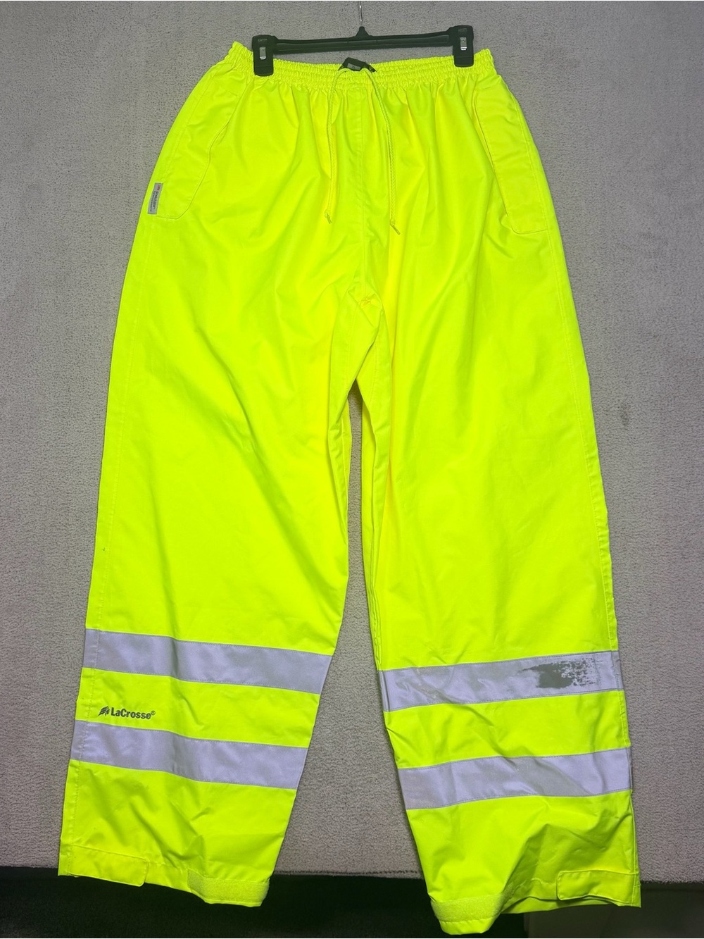 Lacrosse High Visibility Waterproof Rain Pants XL Neon Yellow 3M Reflective